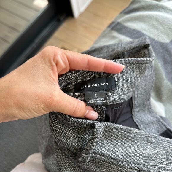 Club Monaco Wool Blend Straight Leg Trouser Pant Gray 2 - Picture 8 of 9